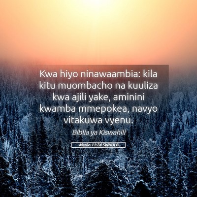 Picture 05 - Marko 11:24 SWHULB - Kwa hiyo ninawaambia: kila kitu muombacho na - Bible Verse Picture