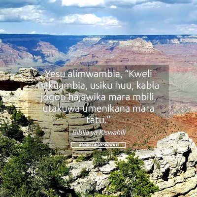 Picture 05 - Marko 14:30 SWHULB - Yesu alimwambia, “Kweli nakuambia, usiku huu, - Bible Verse Picture