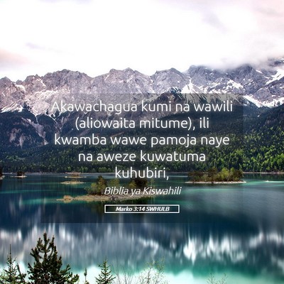 Picture 05 - Marko 3:14 SWHULB - Akawachagua kumi na wawili (aliowaita mitume), - Bible Verse Picture