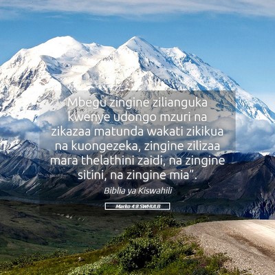 Picture 05 - Marko 4:8 SWHULB - Mbegu zingine zilianguka kwenye udongo mzuri na - Bible Verse Picture