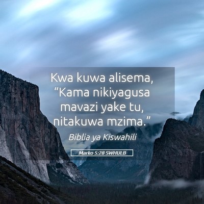Picture 05 - Marko 5:28 SWHULB - Kwa kuwa alisema, “Kama nikiyagusa mavazi yake - Bible Verse Picture