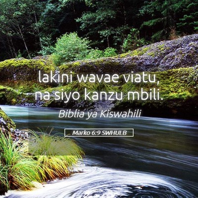 Picture 05 - Marko 6:9 SWHULB - lakini wavae viatu, na siyo kanzu - Bible Verse Picture