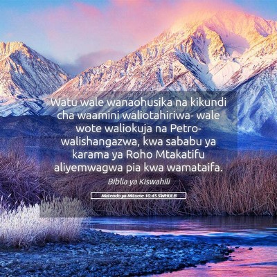 Picture 05 - Matendo ya Mitume 10:45 SWHULB - Watu wale wanaohusika na kikundi cha waamini - Bible Verse Picture