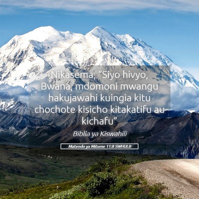 Picture 05 - Matendo ya Mitume 11:8 SWHULB - Nikasema, “Siyo hivyo, Bwana, mdomoni mwangu - Bible Verse Picture