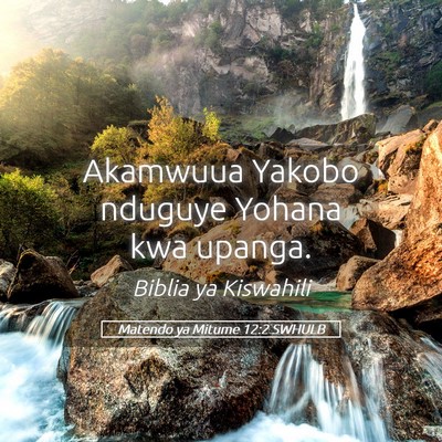 Picture 05 - Matendo ya Mitume 12:2 SWHULB - Akamwuua Yakobo nduguye Yohana kwa - Bible Verse Picture
