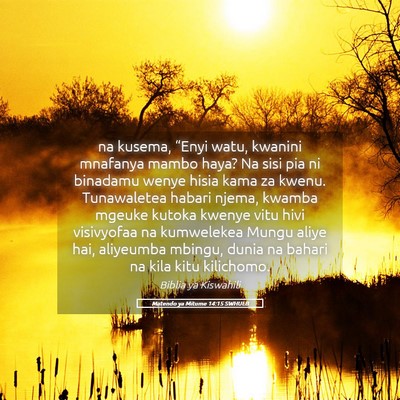 Picture 05 - Matendo ya Mitume 14:15 SWHULB - na kusema, “Enyi watu, kwanini mnafanya mambo - Bible Verse Picture