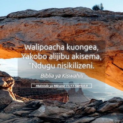 Picture 05 - Matendo ya Mitume 15:13 SWHULB - Walipoacha kuongea, Yakobo alijibu akisema, - Bible Verse Picture