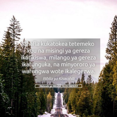 Picture 05 - Matendo ya Mitume 16:26 SWHULB - Ghafla kukatokea tetemeko kuu na misingi ya - Bible Verse Picture