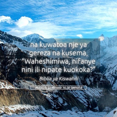 Picture 05 - Matendo ya Mitume 16:30 SWHULB - na kuwatoa nje ya gereza na kusema, - Bible Verse Picture