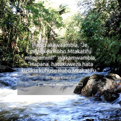 Picture 05 - Matendo ya Mitume 19:2 SWHULB - Paulo akawaambia, “Je, mlipokea Roho Mtakatifu - Bible Verse Picture