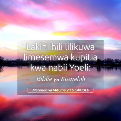 Picture 05 - Matendo ya Mitume 2:16 SWHULB - Lakini hili lilikuwa limesemwa kupitia kwa nabii - Bible Verse Picture