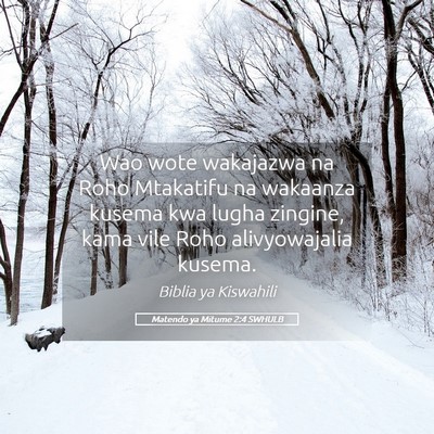 Picture 05 - Matendo ya Mitume 2:4 SWHULB - Wao wote wakajazwa na Roho Mtakatifu na wakaanza - Bible Verse Picture