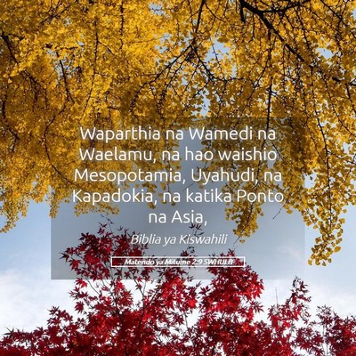 Picture 05 - Matendo ya Mitume 2:9 SWHULB - Waparthia na Wamedi na Waelamu, na hao waishio - Bible Verse Picture