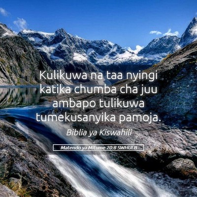 Picture 05 - Matendo ya Mitume 20:8 SWHULB - Kulikuwa na taa nyingi katika chumba cha juu - Bible Verse Picture