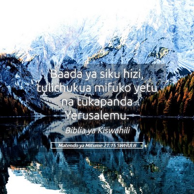 Picture 05 - Matendo ya Mitume 21:15 SWHULB - Baada ya siku hizi, tulichukua mifuko yetu na - Bible Verse Picture