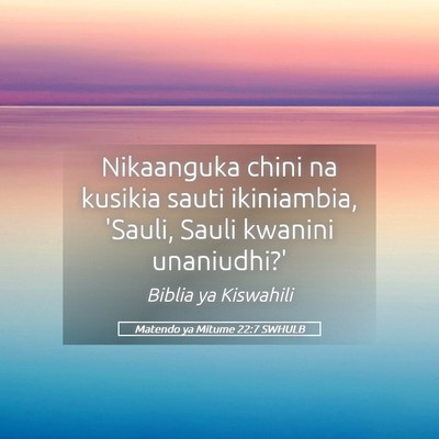 Picture 05 - Matendo ya Mitume 22:7 SWHULB - Nikaanguka chini na kusikia sauti ikiniambia, - Bible Verse Picture