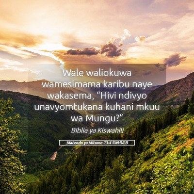 Picture 05 - Matendo ya Mitume 23:4 SWHULB - Wale waliokuwa wamesimama karibu naye wakasema, - Bible Verse Picture