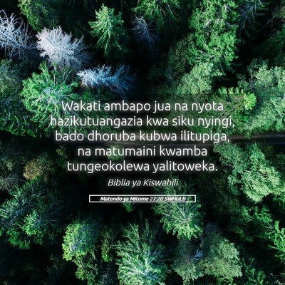 Picture 05 - Matendo ya Mitume 27:20 SWHULB - Wakati ambapo jua na nyota hazikutuangazia kwa - Bible Verse Picture
