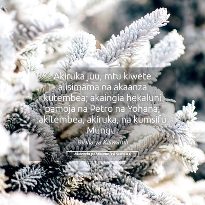 Picture 05 - Matendo ya Mitume 3:8 SWHULB - Akiruka juu, mtu kiwete alisimama na akaanza - Bible Verse Picture