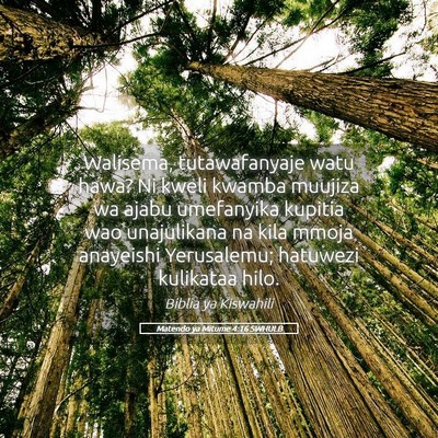 Picture 05 - Matendo ya Mitume 4:16 SWHULB - Walisema, tutawafanyaje watu hawa? Ni kweli - Bible Verse Picture