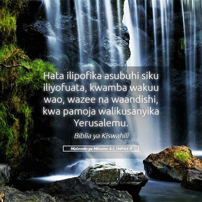 Picture 05 - Matendo ya Mitume 4:5 SWHULB - Hata ilipofika asubuhi siku iliyofuata, kwamba - Bible Verse Picture