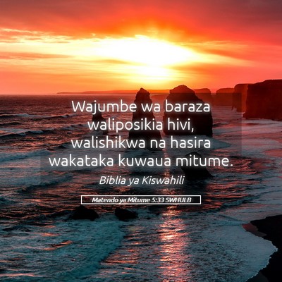 Picture 05 - Matendo ya Mitume 5:33 SWHULB - Wajumbe wa baraza waliposikia hivi, walishikwa na - Bible Verse Picture