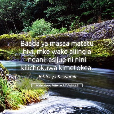 Picture 05 - Matendo ya Mitume 5:7 SWHULB - Baada ya masaa matatu hivi, mke wake aliingia - Bible Verse Picture