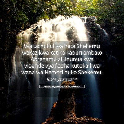 Picture 05 - Matendo ya Mitume 7:16 SWHULB - Wakachukuliwa hata Shekemu wakazikwa katika - Bible Verse Picture