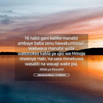 Picture 05 - Matendo ya Mitume 7:52 SWHULB - Ni nabii gani katika manabii ambaye baba zenu - Bible Verse Picture