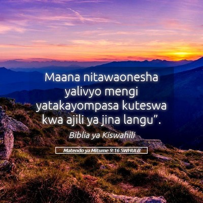Picture 05 - Matendo ya Mitume 9:16 SWHULB - Maana nitawaonesha yalivyo mengi yatakayompasa - Bible Verse Picture