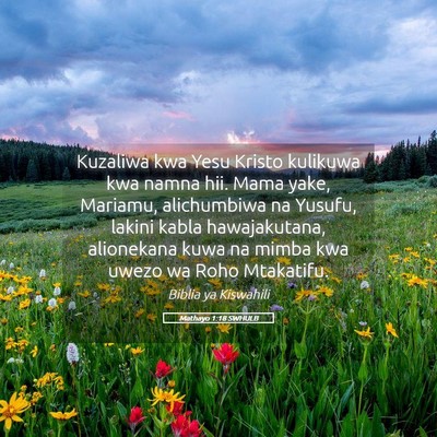 Picture 05 - Mathayo 1:18 SWHULB - Kuzaliwa kwa Yesu Kristo kulikuwa kwa namna hii. - Bible Verse Picture