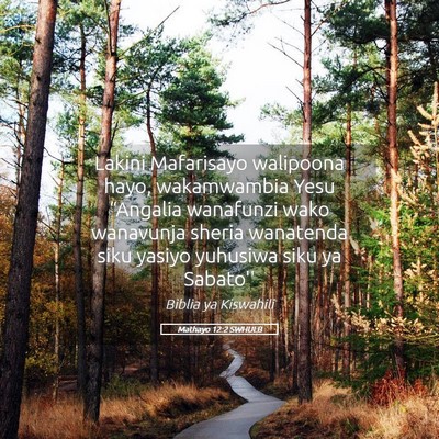 Picture 05 - Mathayo 12:2 SWHULB - Lakini Mafarisayo walipoona hayo, wakamwambia - Bible Verse Picture