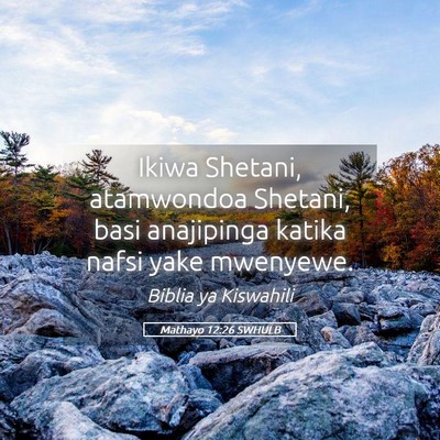 Picture 05 - Mathayo 12:26 SWHULB - Ikiwa Shetani, atamwondoa Shetani, basi - Bible Verse Picture