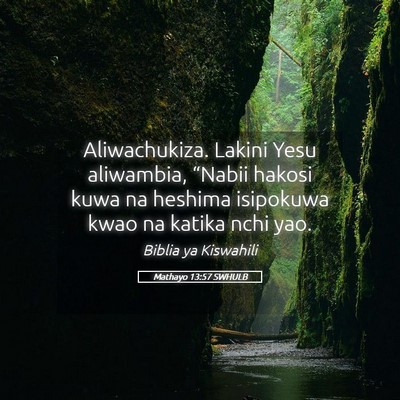 Picture 05 - Mathayo 13:57 SWHULB - Aliwachukiza. Lakini Yesu aliwambia, “Nabii - Bible Verse Picture