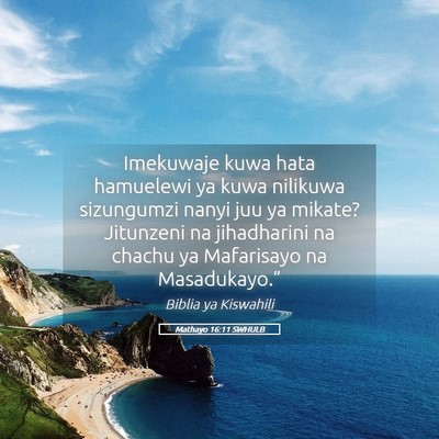 Picture 05 - Mathayo 16:11 SWHULB - Imekuwaje kuwa hata hamuelewi ya kuwa nilikuwa - Bible Verse Picture