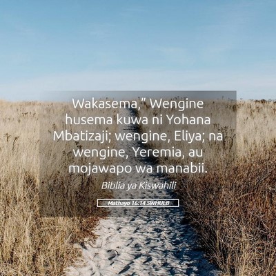 Picture 05 - Mathayo 16:14 SWHULB - Wakasema,” Wengine husema kuwa ni Yohana - Bible Verse Picture
