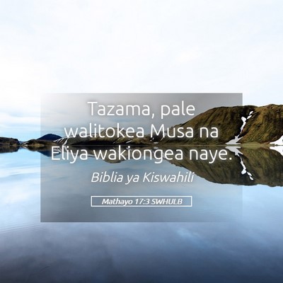 Picture 05 - Mathayo 17:3 SWHULB - Tazama, pale walitokea Musa na Eliya wakiongea - Bible Verse Picture