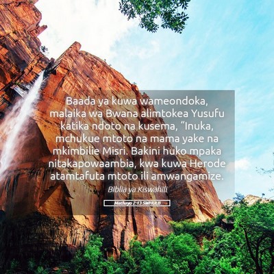 Picture 05 - Mathayo 2:13 SWHULB - Baada ya kuwa wameondoka, malaika wa Bwana - Bible Verse Picture