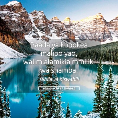 Picture 05 - Mathayo 20:11 SWHULB - Baada ya kupokea malipo yao, walimlalamikia - Bible Verse Picture