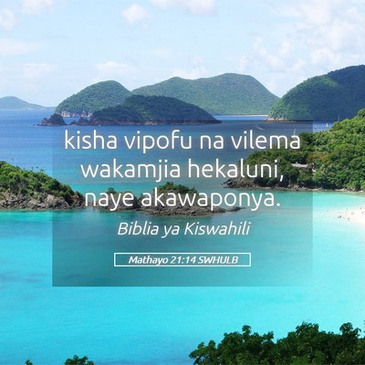 Picture 05 - Mathayo 21:14 SWHULB - kisha vipofu na vilema wakamjia hekaluni, naye - Bible Verse Picture