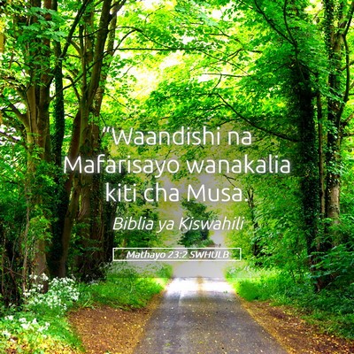 Picture 05 - Mathayo 23:2 SWHULB - “Waandishi na Mafarisayo wanakalia kiti cha - Bible Verse Picture