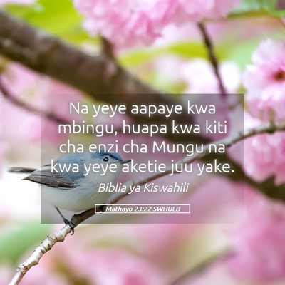 Picture 05 - Mathayo 23:22 SWHULB - Na yeye aapaye kwa mbingu, huapa kwa kiti cha - Bible Verse Picture