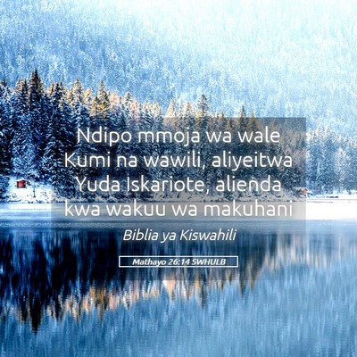 Picture 05 - Mathayo 26:14 SWHULB - Ndipo mmoja wa wale Kumi na wawili, aliyeitwa - Bible Verse Picture