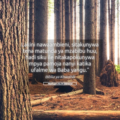 Picture 05 - Mathayo 26:29 SWHULB - Lakini nawaambieni, sitakunywa tena matunda ya - Bible Verse Picture