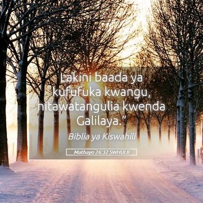 Picture 05 - Mathayo 26:32 SWHULB - Lakini baada ya kufufuka kwangu, nitawatangulia - Bible Verse Picture