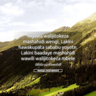 Picture 05 - Mathayo 26:60 SWHULB - Ingawa walijitokeza mashahidi wengi, Lakini - Bible Verse Picture
