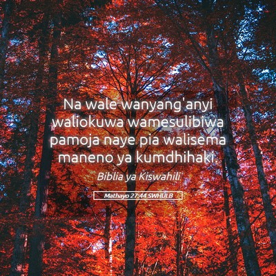 Picture 05 - Mathayo 27:44 SWHULB - Na wale wanyang'anyi waliokuwa wamesulibiwa - Bible Verse Picture