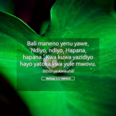Picture 05 - Mathayo 5:37 SWHULB - Bali maneno yenu yawe, 'Ndiyo, ndiyo, Hapana, - Bible Verse Picture