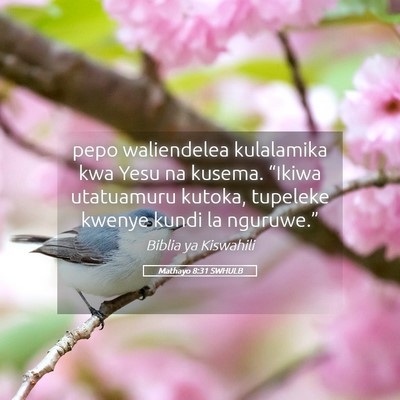 Picture 05 - Mathayo 8:31 SWHULB - pepo waliendelea kulalamika kwa Yesu na kusema. - Bible Verse Picture