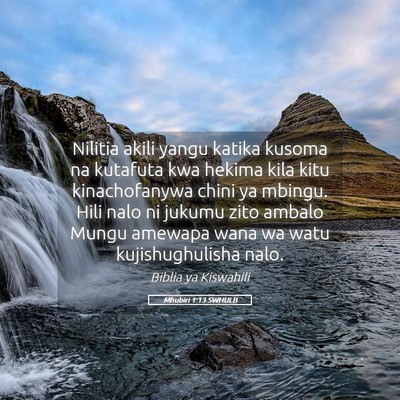 Picture 05 - Mhubiri 1:13 SWHULB - Nilitia akili yangu katika kusoma na kutafuta kwa - Bible Verse Picture